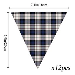 ScotsTee Shop Scottish Fergusson Dress Tartan Triangle Flags Tartan Bunting, Pennants (12pcs)