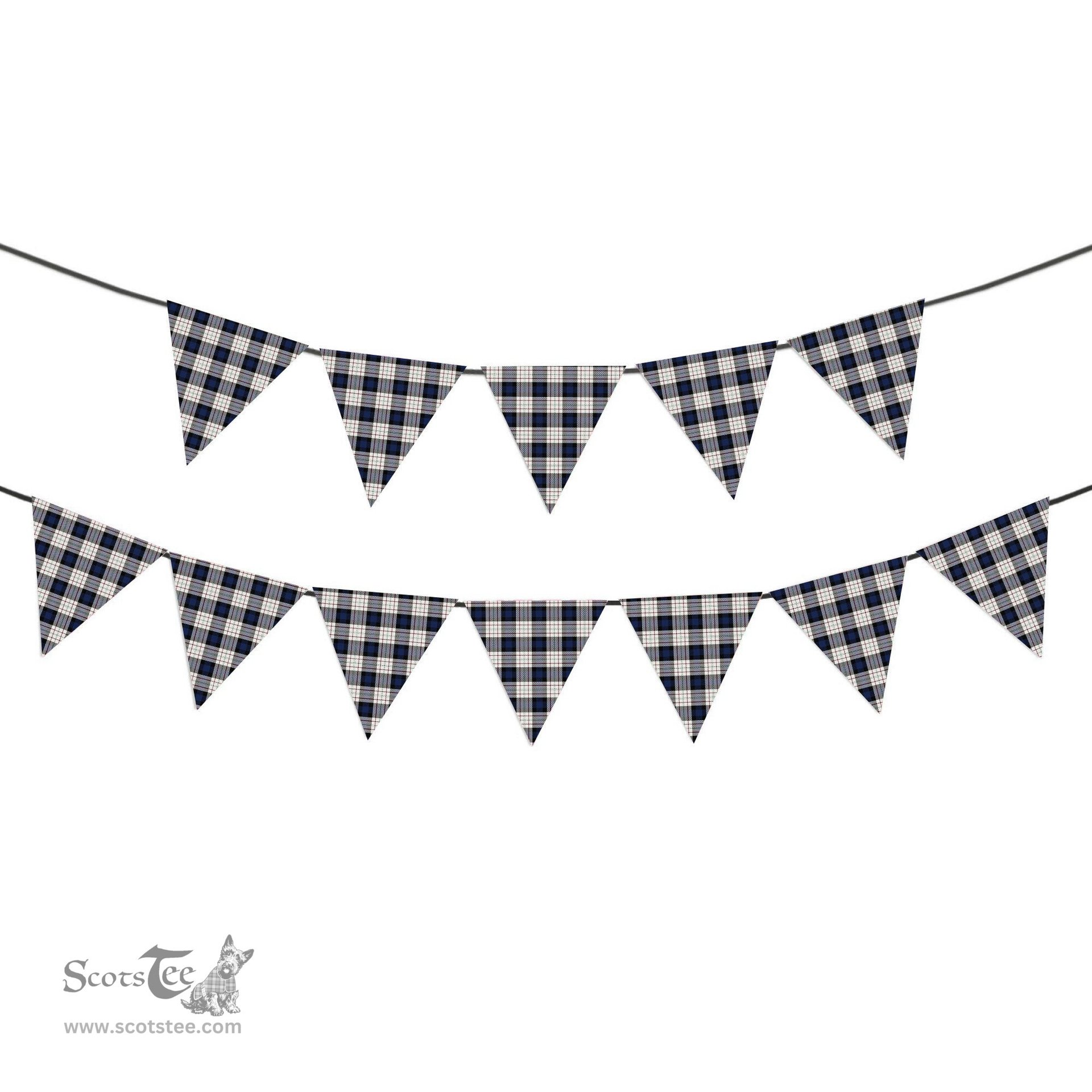 ScotsTee Shop Scottish Fergusson Dress Tartan Triangle Flags Tartan Bunting, Pennants (12pcs)