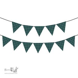ScotsTee Shop Scottish Donald of the Isles Hunting Ancient Tartan Triangle Flags Tartan Bunting, Pennants (12pcs)