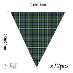 ScotsTee Shop Scottish Farquharson Dress Ancient Tartan Triangle Flags Tartan Bunting, Pennants (12pcs)