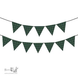 ScotsTee Shop Scottish Farquharson Dress Ancient Tartan Triangle Flags Tartan Bunting, Pennants (12pcs)