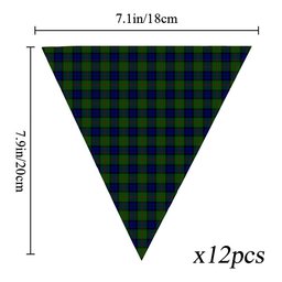 ScotsTee Shop Scottish Dundas Modern Tartan Triangle Flags Tartan Bunting, Pennants (12pcs)