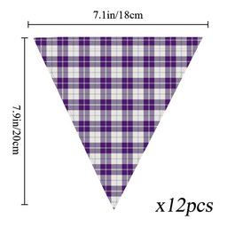 ScotsTee Shop Scottish Dunlop Dress Modern Tartan Triangle Flags Tartan Bunting, Pennants (12pcs)