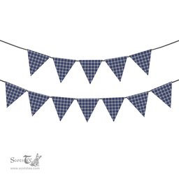 ScotsTee Shop Scottish Gillies Dress Blue Tartan Triangle Flags Tartan Bunting, Pennants (12pcs)