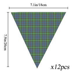 ScotsTee Shop Scottish Dalrymple SC Tartan Triangle Flags Tartan Bunting, Pennants (12pcs)