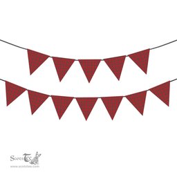 ScotsTee Shop Scottish Dalzell Modern Tartan Triangle Flags Tartan Bunting, Pennants (12pcs)