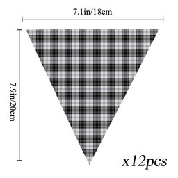 ScotsTee Shop Scottish Douglas Grey Ancient Tartan Triangle Flags Tartan Bunting, Pennants (12pcs)