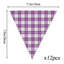 ScotsTee Shop Scottish Dunlop Dress Ancient Tartan Triangle Flags Tartan Bunting, Pennants (12pcs)