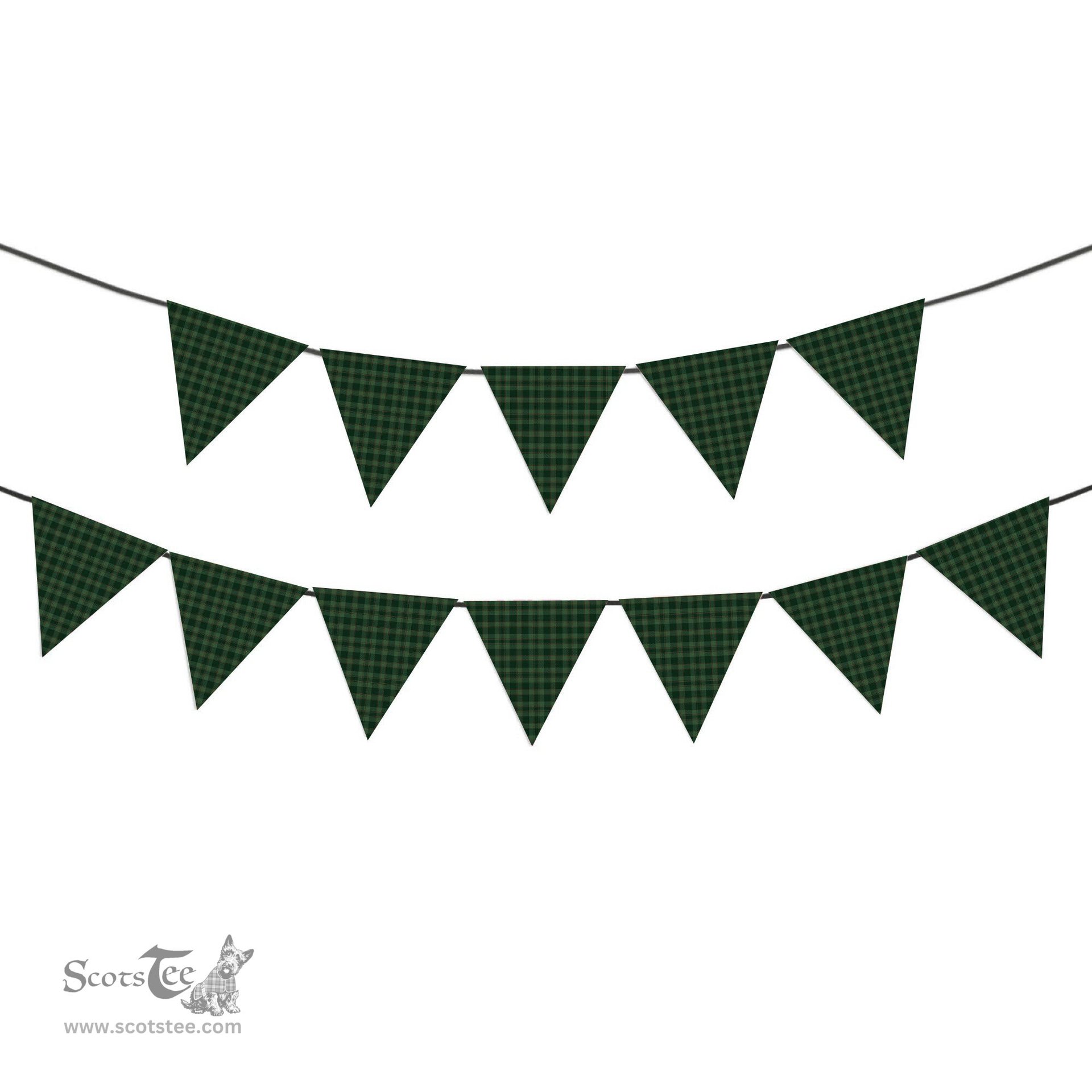 ScotsTee Shop Scottish Donachie of Brockloch Hunting Tartan Triangle Flags Tartan Bunting, Pennants (12pcs)