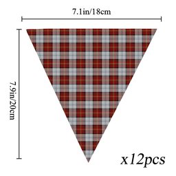 ScotsTee Shop Scottish Gillies Red Dress Tartan Triangle Flags Tartan Bunting, Pennants (12pcs)