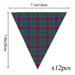 ScotsTee Shop Scottish Fraser of Altyre Ancient Tartan Triangle Flags Tartan Bunting, Pennants (12pcs)