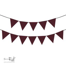 ScotsTee Shop Scottish Fitzgerald Dress Tartan Triangle Flags Tartan Bunting, Pennants (12pcs)