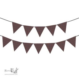 ScotsTee Shop Scottish Fraser Hunting Modern Tartan Triangle Flags Tartan Bunting, Pennants (12pcs)