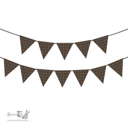 ScotsTee Shop Scottish Ferguson Weathered Tartan Triangle Flags Tartan Bunting, Pennants (12pcs)