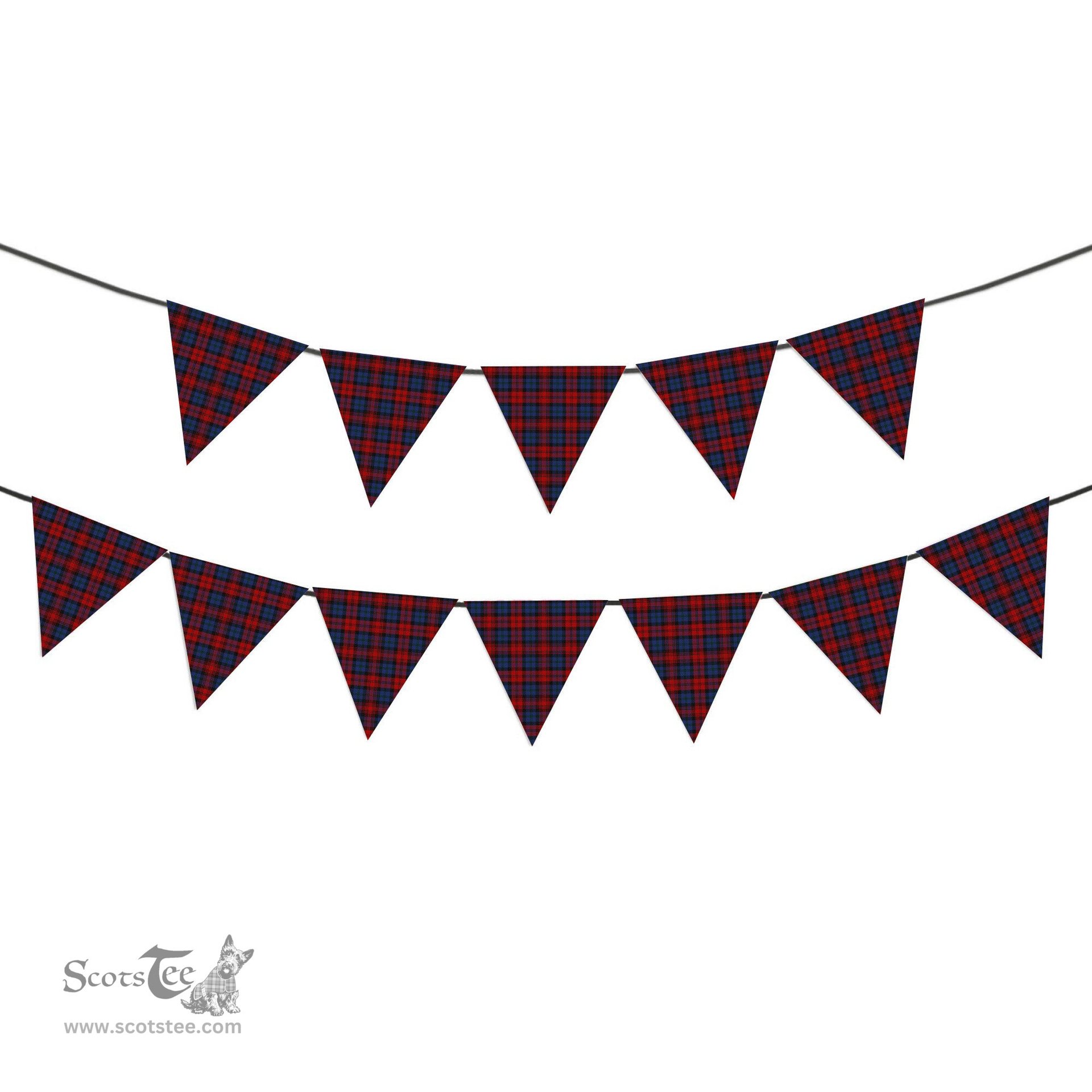 ScotsTee Shop Scottish MacLachlan Modern Tartan Triangle Flags Tartan Bunting, Pennants (12pcs)