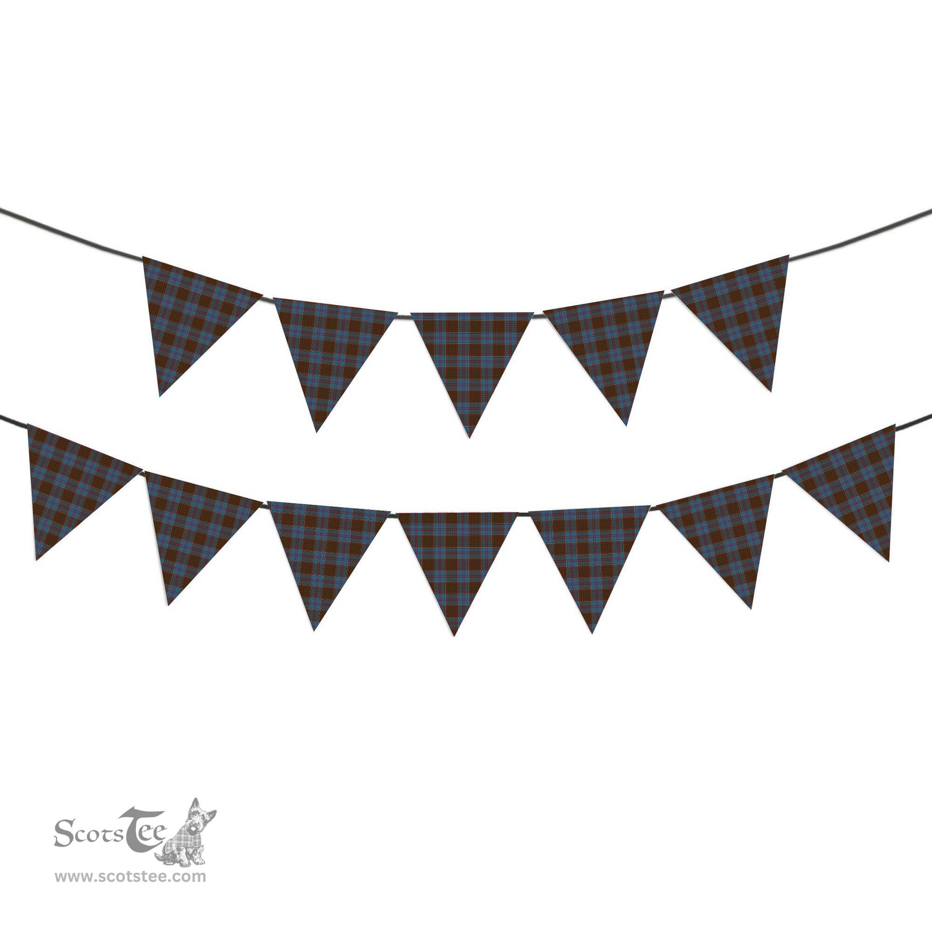 ScotsTee Shop Scottish McGregor Hastie Tartan Triangle Flags Tartan Bunting, Pennants (12pcs)