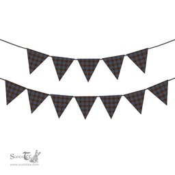 ScotsTee Shop Scottish McGregor Hastie Tartan Triangle Flags Tartan Bunting, Pennants (12pcs)