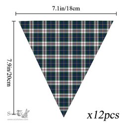 ScotsTee Shop Scottish McLeod Of Californian Modern Tartan Triangle Flags Tartan Bunting, Pennants (12pcs)