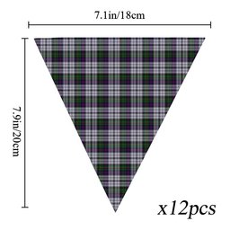 ScotsTee Shop Scottish Malcolm Dress Lochcarron 2005 Tartan Triangle Flags Tartan Bunting, Pennants (12pcs)