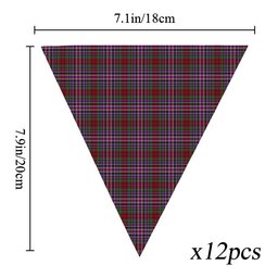 ScotsTee Shop Scottish Gordon Red 1819 Tartan Triangle Flags Tartan Bunting, Pennants (12pcs)