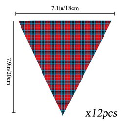 ScotsTee Shop Scottish MacTavish Modern Tartan Triangle Flags Tartan Bunting, Pennants (12pcs)