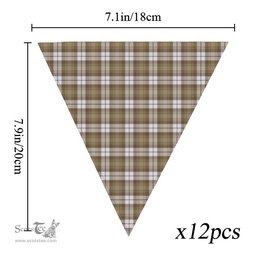 ScotsTee Shop Scottish Baillie Dress Ancient Clan Tartan Triangle Flags Tartan Bunting, Pennants (12pcs)