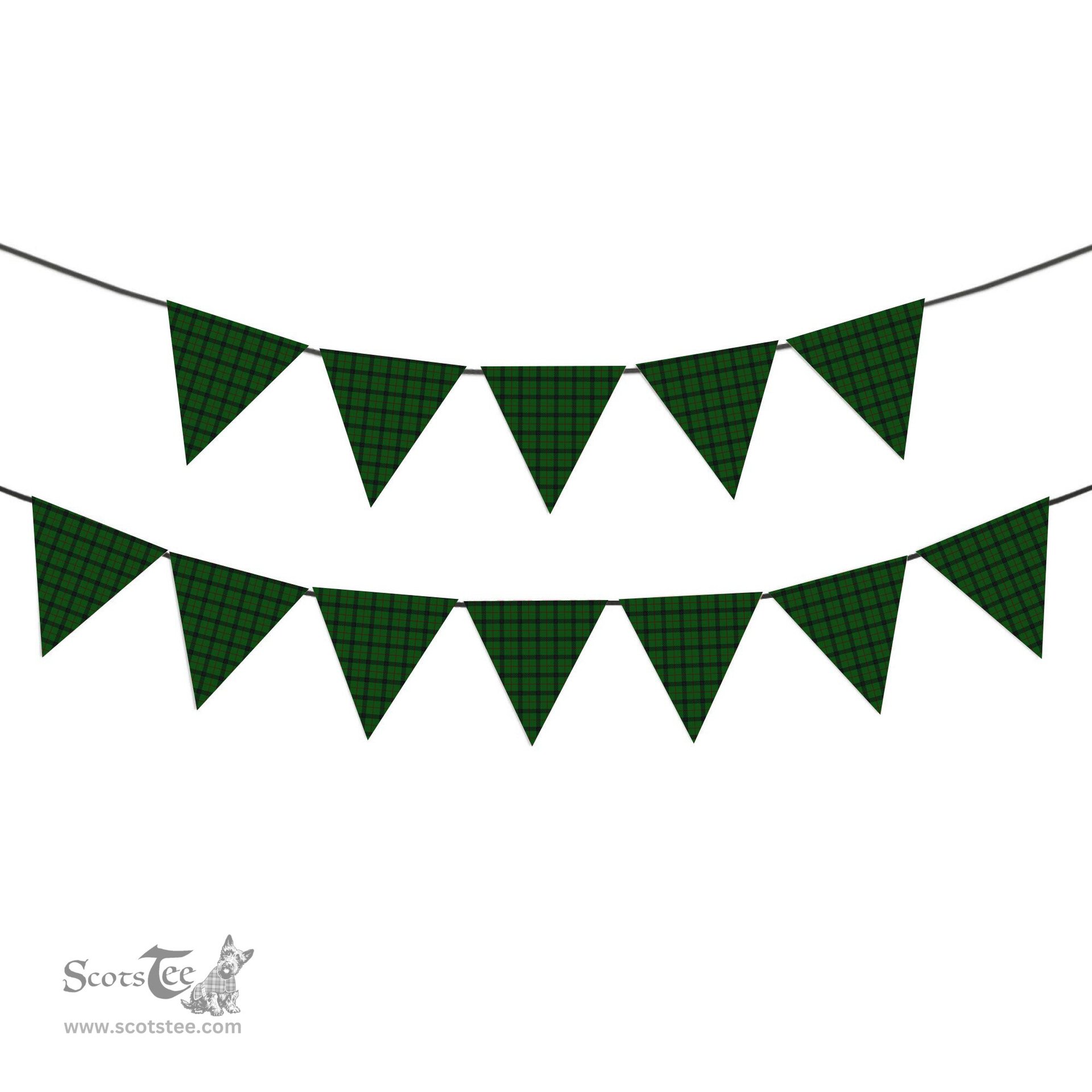 ScotsTee Shop Scottish Kincaid Tartan Triangle Flags Tartan Bunting, Pennants (12pcs)