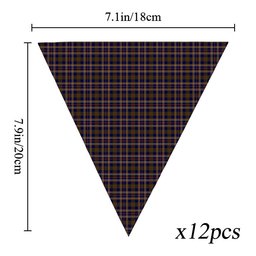 ScotsTee Shop Scottish Rutherford Simon Travis Alan Hunting Tartan Triangle Flags Tartan Bunting, Pennants (12pcs)
