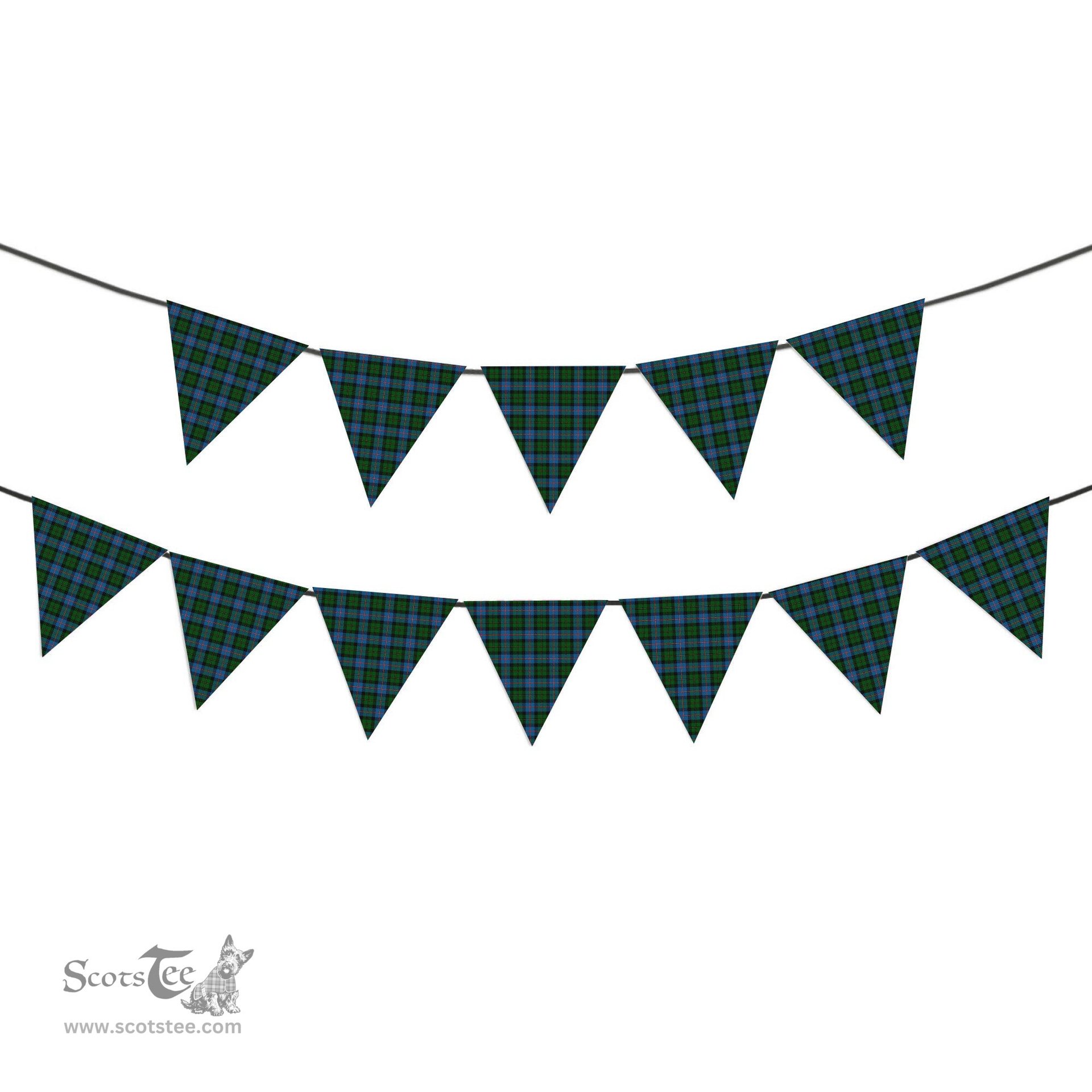 ScotsTee Shop Scottish MacNeil of Barra Chief Tartan Triangle Flags Tartan Bunting, Pennants (12pcs)