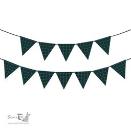 ScotsTee Shop Scottish MacNeil of Barra Chief Tartan Triangle Flags Tartan Bunting, Pennants (12pcs)