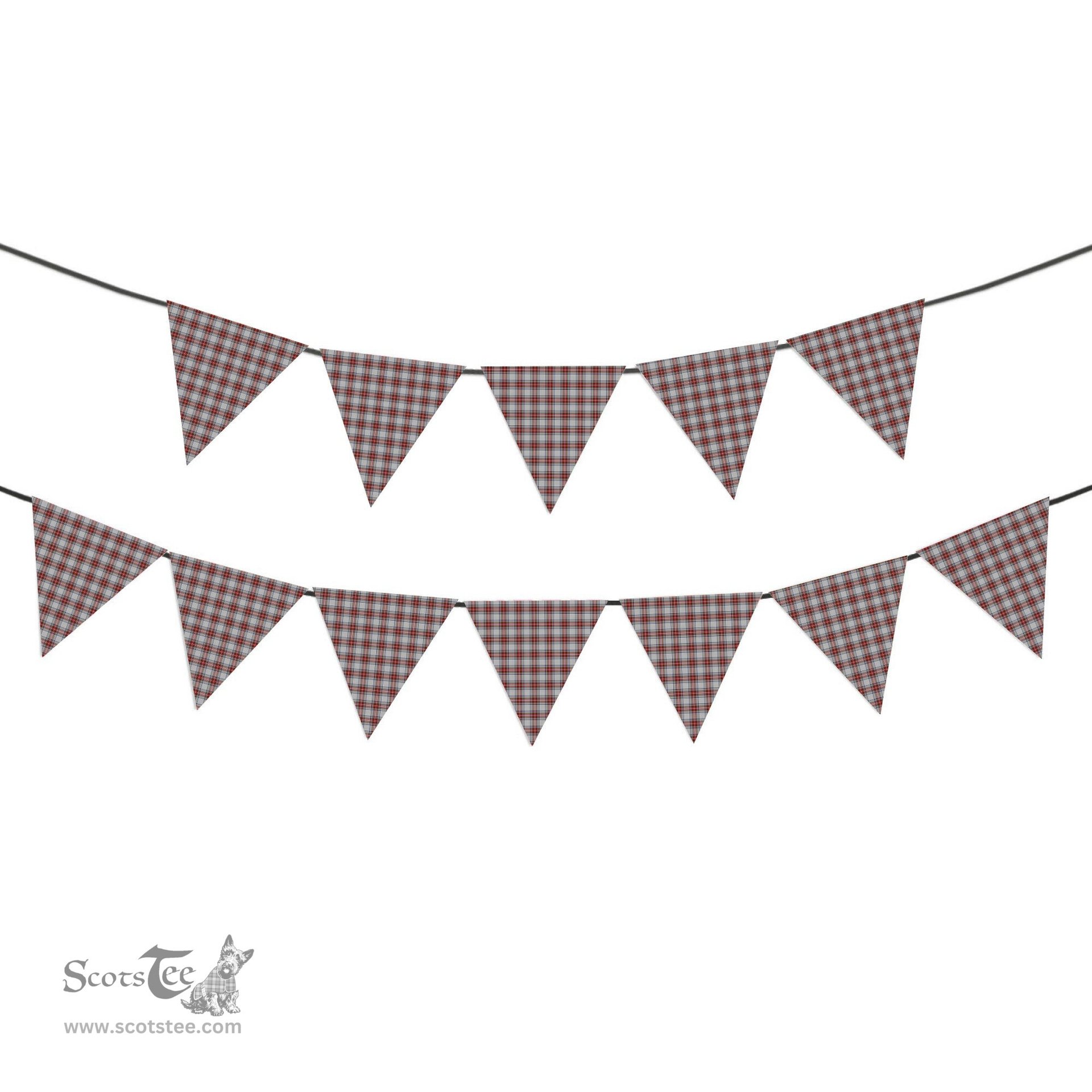 ScotsTee Shop Scottish Seller Reproduction Dress Tartan Triangle Flags Tartan Bunting, Pennants (12pcs)