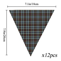 ScotsTee Shop Scottish MacThomas Hunting Modern Tartan Triangle Flags Tartan Bunting, Pennants (12pcs)