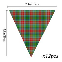 ScotsTee Shop Scottish Muirhead SC Tartan Triangle Flags Tartan Bunting, Pennants (12pcs)