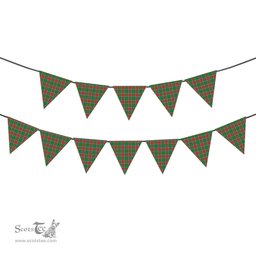 ScotsTee Shop Scottish Muirhead SC Tartan Triangle Flags Tartan Bunting, Pennants (12pcs)