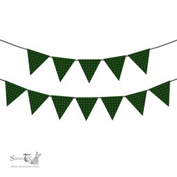 ScotsTee Shop Scottish Kinloch Tartan Triangle Flags Tartan Bunting, Pennants (12pcs)
