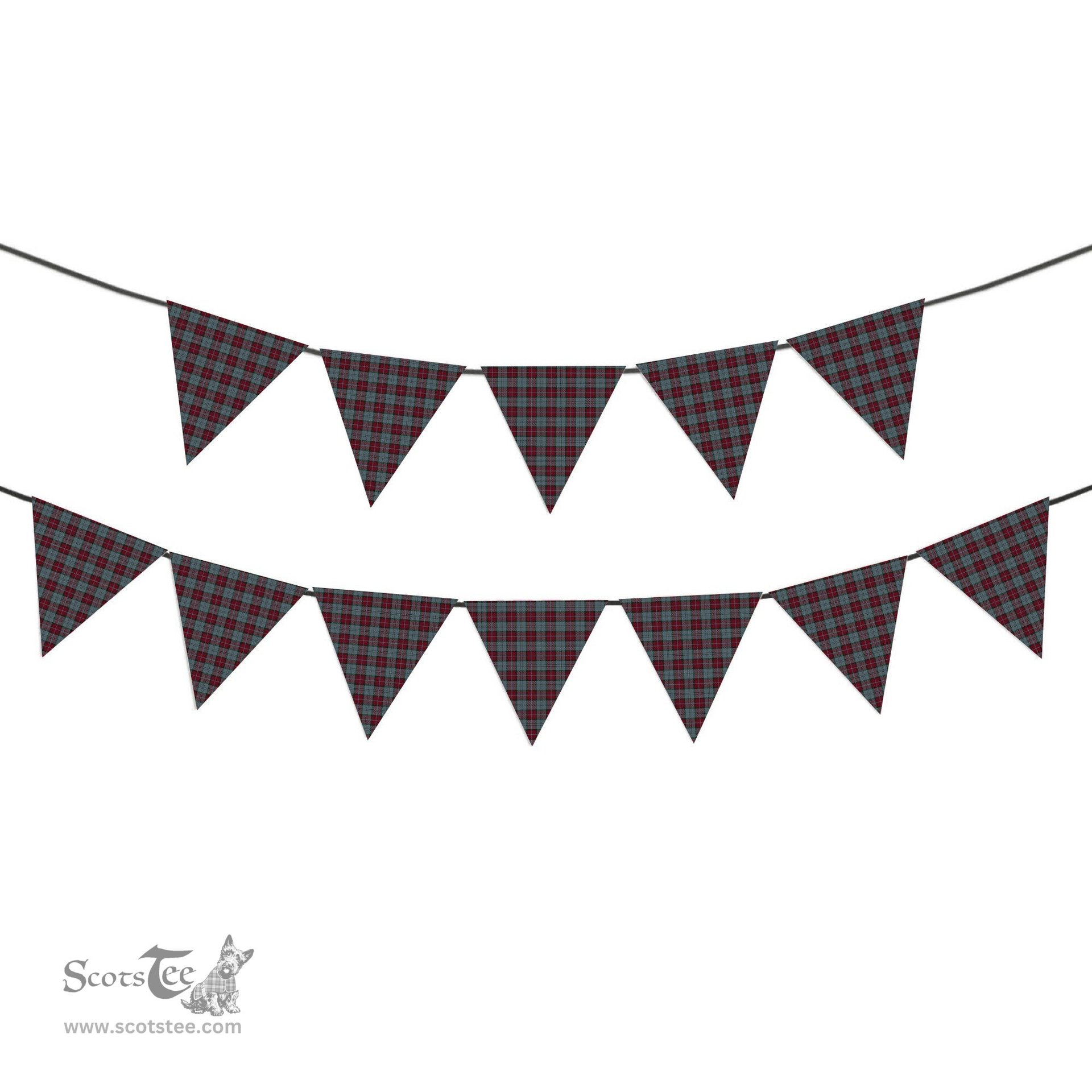 ScotsTee Shop Scottish Rob Roy (Film) Tartan Triangle Flags Tartan Bunting, Pennants (12pcs)