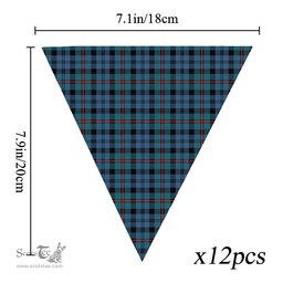 ScotsTee Shop Scottish MacCorquodale Ancient Tartan Triangle Flags Tartan Bunting, Pennants (12pcs)