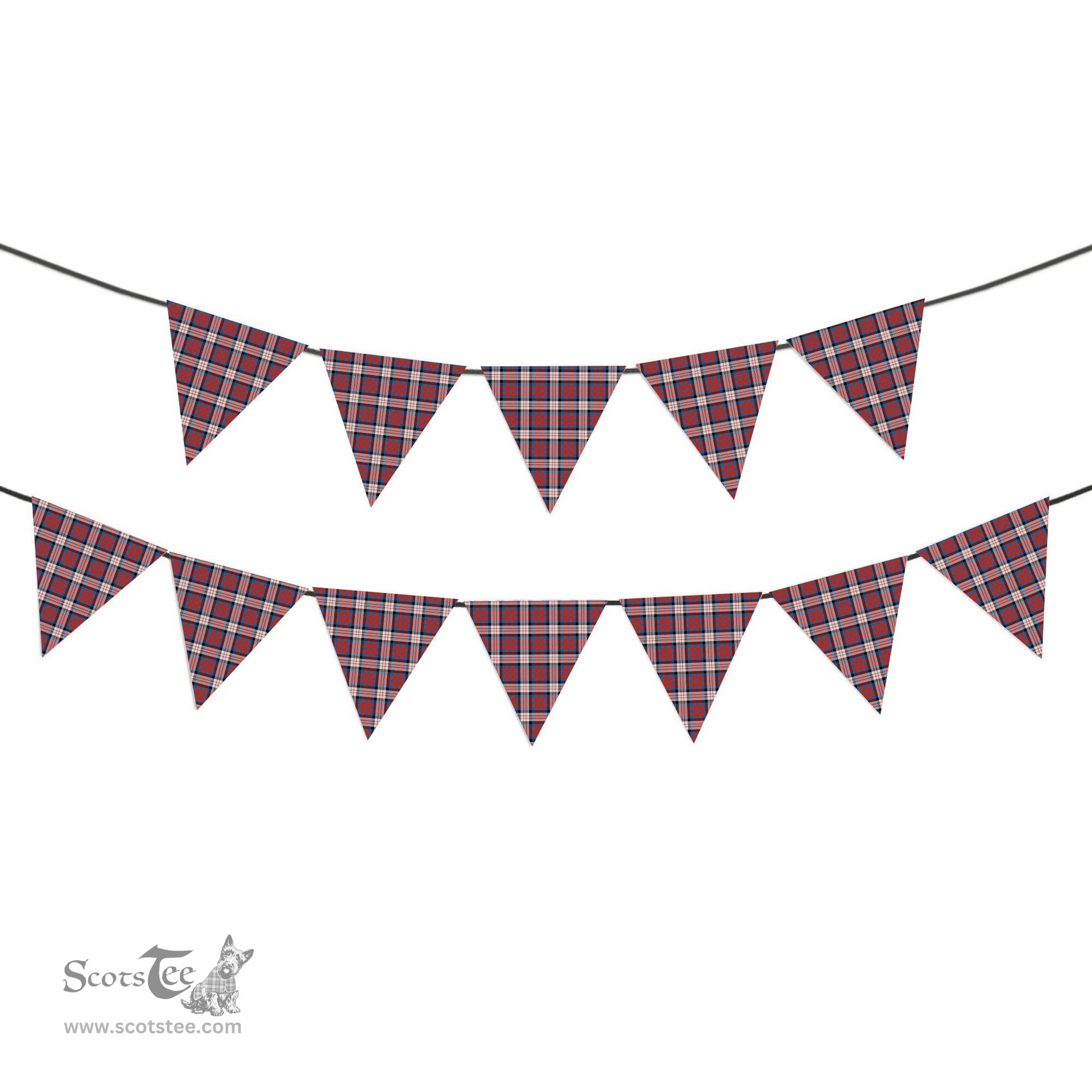 ScotsTee Shop Scottish McDonald Dress Irish Ancient Tartan Triangle Flags Tartan Bunting, Pennants (12pcs)