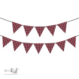 ScotsTee Shop Scottish MacDonald Dress Irish Modern Tartan Triangle Flags Tartan Bunting, Pennants (12pcs)