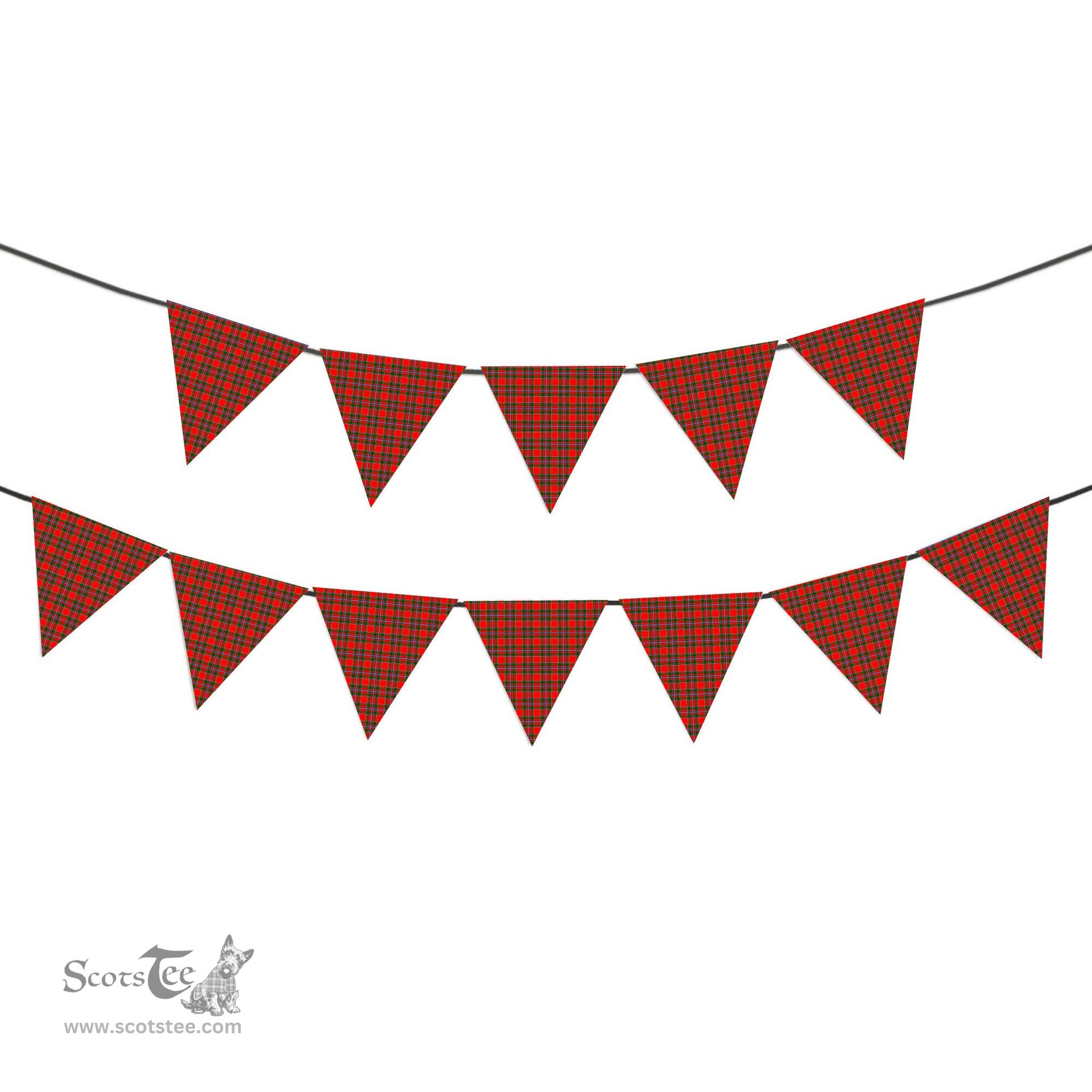 ScotsTee Shop Scottish Perthshire District Tartan Triangle Flags Tartan Bunting, Pennants (12pcs)