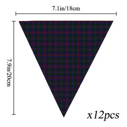 ScotsTee Shop Scottish MacCaughan or MacEachain Tartan Triangle Flags Tartan Bunting, Pennants (12pcs)