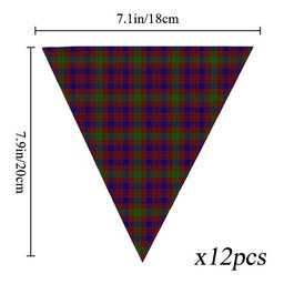 ScotsTee Shop Scottish MacTier of Durris Tartan Triangle Flags Tartan Bunting, Pennants (12pcs)