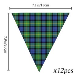 ScotsTee Shop Scottish Gordon Old Ancient Tartan Triangle Flags Tartan Bunting, Pennants (12pcs)
