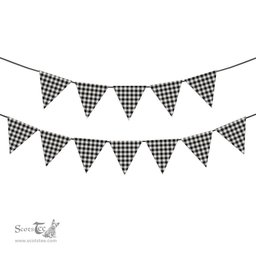 ScotsTee Shop Scottish McPhee B&W Ancient Tartan Triangle Flags Tartan Bunting, Pennants (12pcs)
