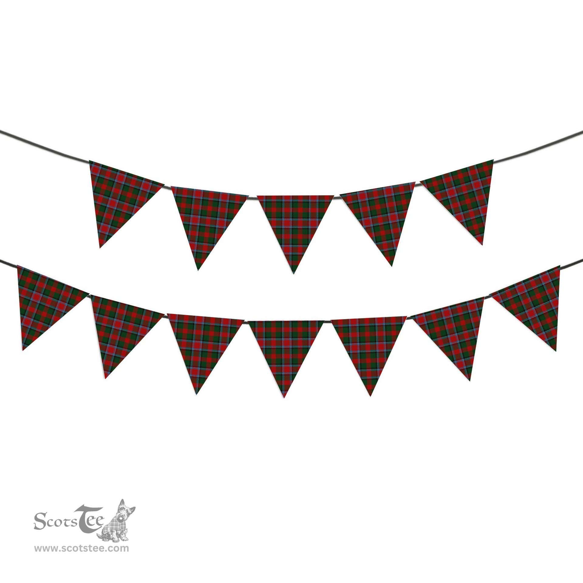 ScotsTee Shop Scottish Thomson Mackinlay Tartan Triangle Flags Tartan Bunting, Pennants (12pcs)