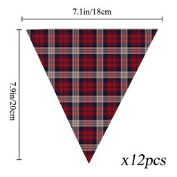 ScotsTee Shop Scottish McDonald Dress Irish Tartan Triangle Flags Tartan Bunting, Pennants (12pcs)