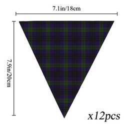 ScotsTee Shop Scottish Lumsden Hunting Tartan Triangle Flags Tartan Bunting, Pennants (12pcs)