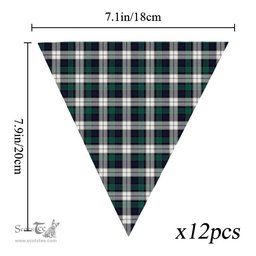 ScotsTee Shop Scottish Graham Dress Modern Tartan Triangle Flags Tartan Bunting, Pennants (12pcs)