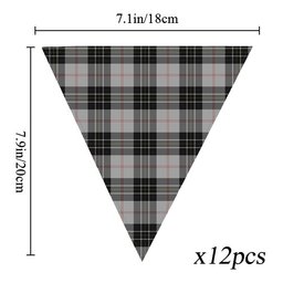 ScotsTee Shop Scottish MacPherson Dress Tartan Triangle Flags Tartan Bunting, Pennants (12pcs)