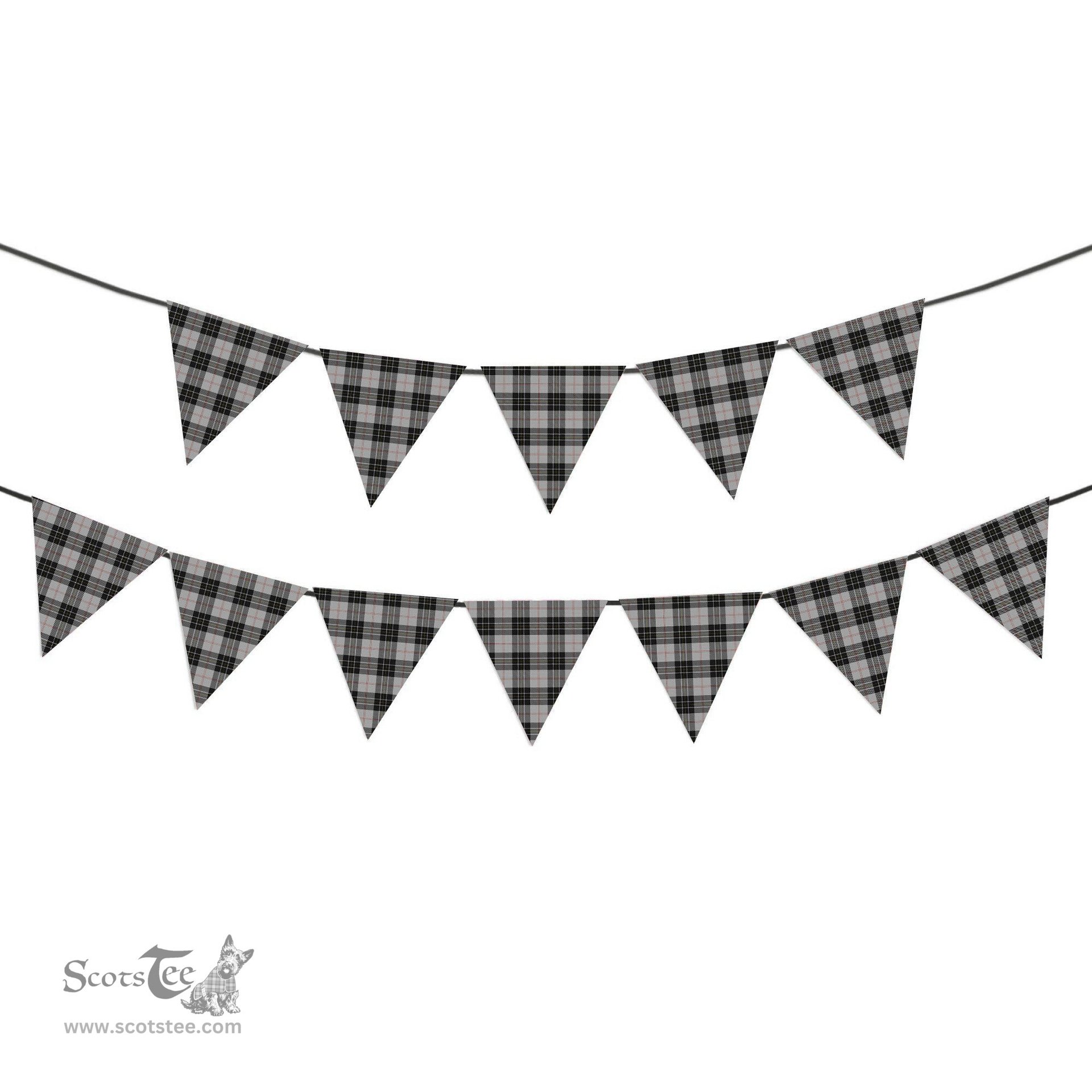 ScotsTee Shop Scottish MacPherson Dress Tartan Triangle Flags Tartan Bunting, Pennants (12pcs)